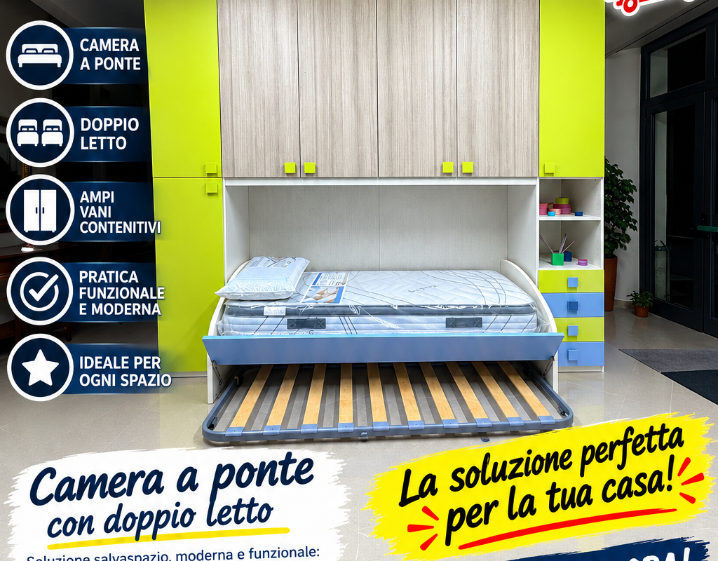 CAMERETTA A PONTE CON DOPPIO LETTO